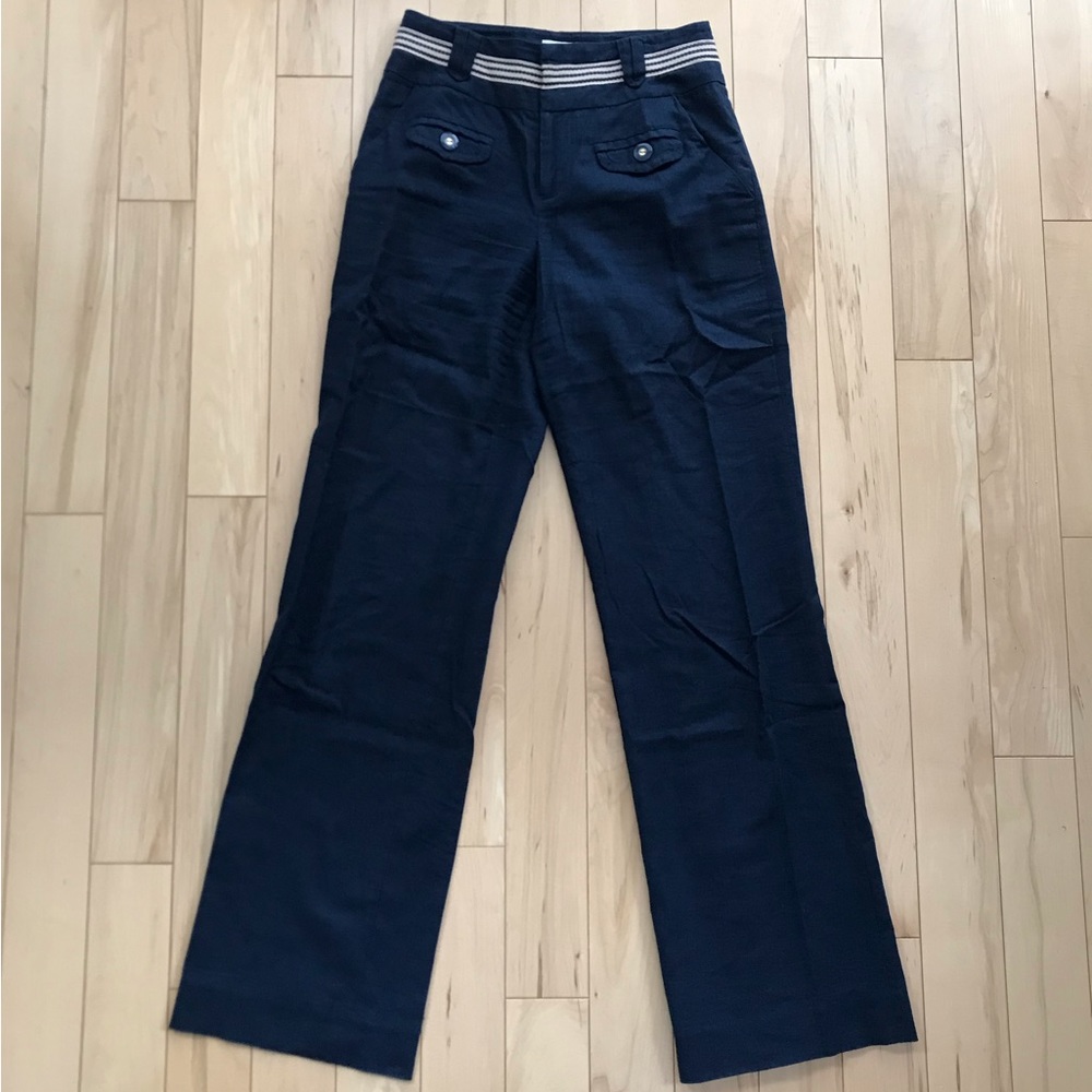 Anthropologie linen navy pants